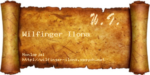 Wilfinger Ilona névjegykártya
